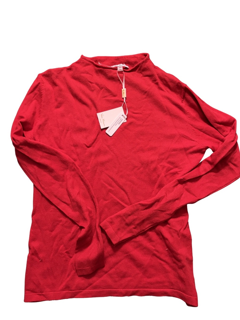 Vila Milano Women's Red Crewneck Sweater - Classic Lightweight Knit
